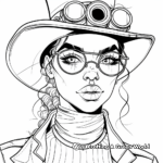 Sophisticated Steampunk Lady Coloring Pages 1