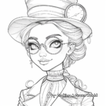 Sophisticated Steampunk Lady Coloring Pages 2