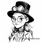 Sophisticated Steampunk Lady Coloring Pages 4
