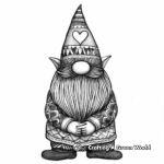 Sophisticated Valentine Gnome Coloring Pages for Adults 1