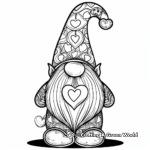 Sophisticated Valentine Gnome Coloring Pages for Adults 3