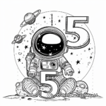 Space Exploration Themed Number 5 Coloring Pages 1