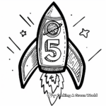 Space Exploration Themed Number 5 Coloring Pages 2