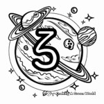 Space Exploration Themed Number 5 Coloring Pages 3
