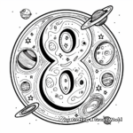 Space-Themed Number 8 Coloring Pages 3