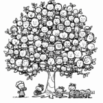 Spacious Large Family Tree Coloring Pages 1