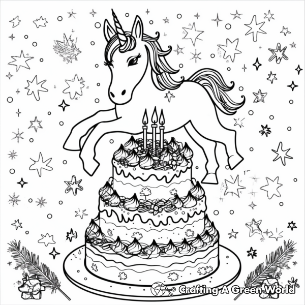 Unicorn Happy Birthday Coloring Pages - Free & Printable!