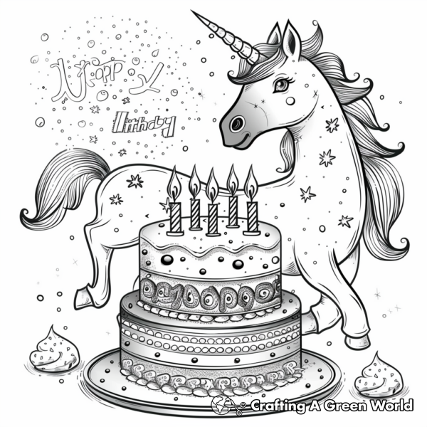 Unicorn Happy Birthday Coloring Pages - Free & Printable!
