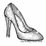 Sparkly Glitter High Heel Coloring Pages for Adults 1