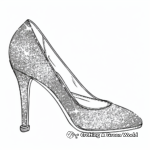 Sparkly Glitter High Heel Coloring Pages for Adults 2