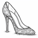 Sparkly Glitter High Heel Coloring Pages for Adults 3