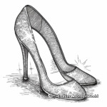 Sparkly Glitter High Heel Coloring Pages for Adults 4