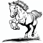 Spectacular Paint Horse Jumping Coloring Pages 1