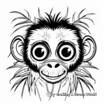 Spider Monkey Face: Tropical Rainforest Scene Coloring Pages 3