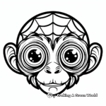 Spider Monkey Face: Tropical Rainforest Scene Coloring Pages 4