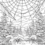 Spider Web in the Forest Coloring Pages 1