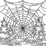 Spider Web in the Forest Coloring Pages 2