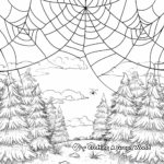 Spider Web in the Forest Coloring Pages 3
