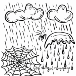 Spider Web in the Rain Coloring Pages 1