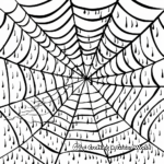 Spider Web in the Rain Coloring Pages 2