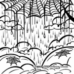 Spider Web in the Rain Coloring Pages 4