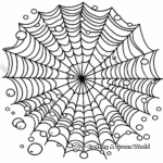 Spider Web with Dew Drops Coloring Pages for Adults 2