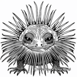 Spiky Frills of a Frilled Lizard Coloring Pages 1