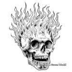 Spine-Chilling Fire Skull Coloring Pages 1