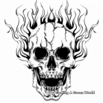 Spine-Chilling Fire Skull Coloring Pages 2