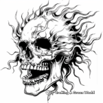 Spine-Chilling Fire Skull Coloring Pages 3