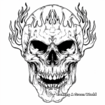 Spine-Chilling Fire Skull Coloring Pages 4