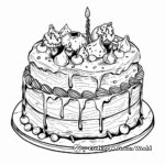 Spirited Birthday Cake Coloring Page 4