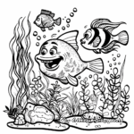Splendid Marine Life with Blobfish Coloring Pages 4