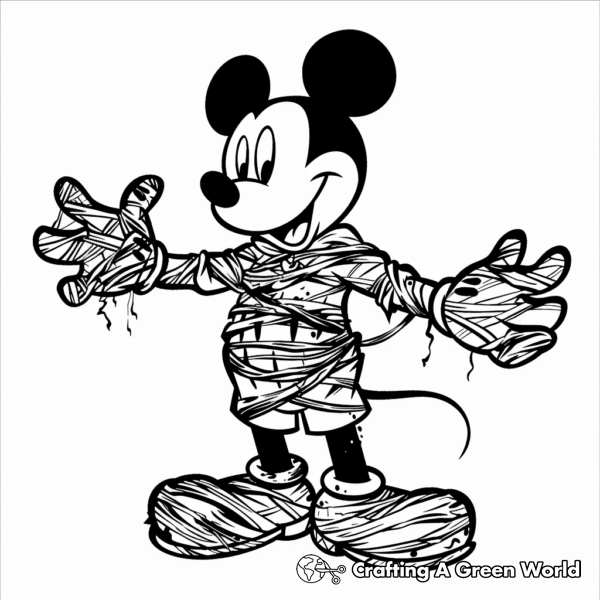 Spooky Disney Halloween Mickey Mouse Coloring Pages 1