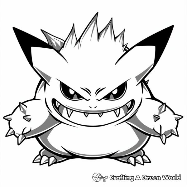Spooky Gengar Coloring Pages 1