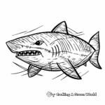 Spooky Goblin Shark Coloring Pages 1