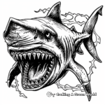 Spooky Goblin Shark Coloring Pages 2