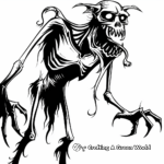 Spooky Graveyard Demon Coloring Pages 2