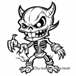 Spooky Graveyard Demon Coloring Pages 4