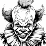 Spooky Grinning Clown Coloring Pages 1
