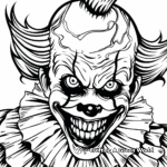 Spooky Grinning Clown Coloring Pages 3