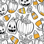Spooky Halloween Candy Corn Coloring Pages 4