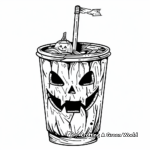 Spooky Halloween Cup Páginas para colorear 3