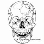 Spooky Halloween Skull Coloring Pages 1