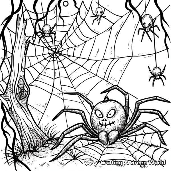 Halloween Spider Coloring Pages - Free &amp; Printable!