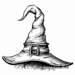Spooky Witch Hat Coloring Pages 1