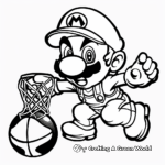 Sporty Waluigi: Sports-Themed Coloring Pages 1
