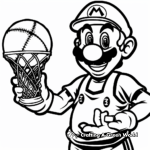 Sporty Waluigi: Sports-Themed Coloring Pages 3