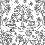 Spring Blossom Trees Coloring Pages 1