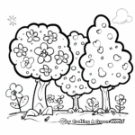Spring Blossom Trees Coloring Pages 2
